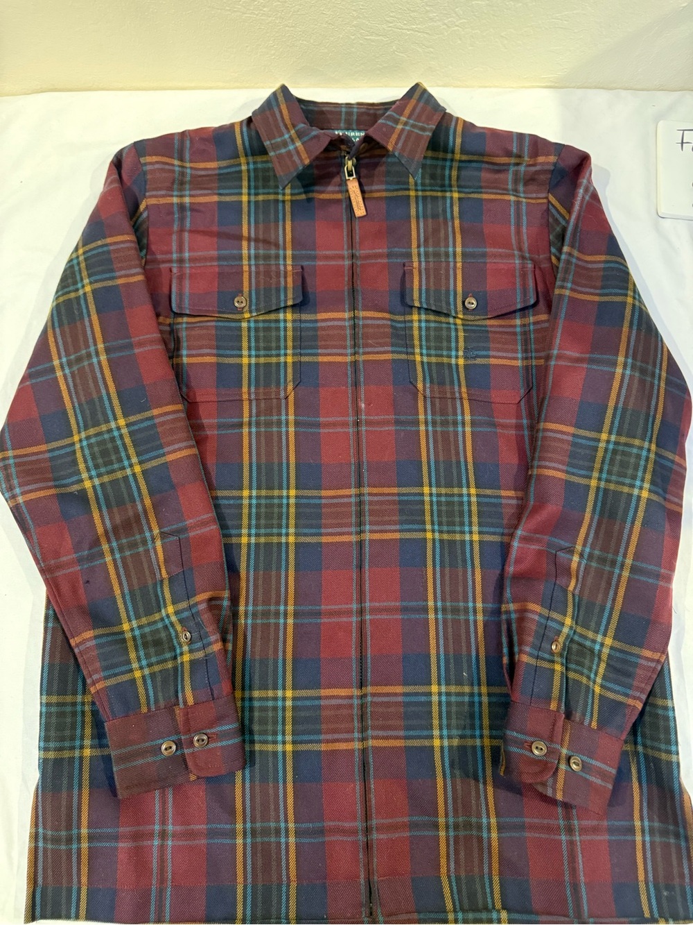 Vintage Lauren Ralph Lauren 100% Worsted Wool Plaid Zip Jacket Women’s